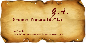 Gromen Annunciáta névjegykártya